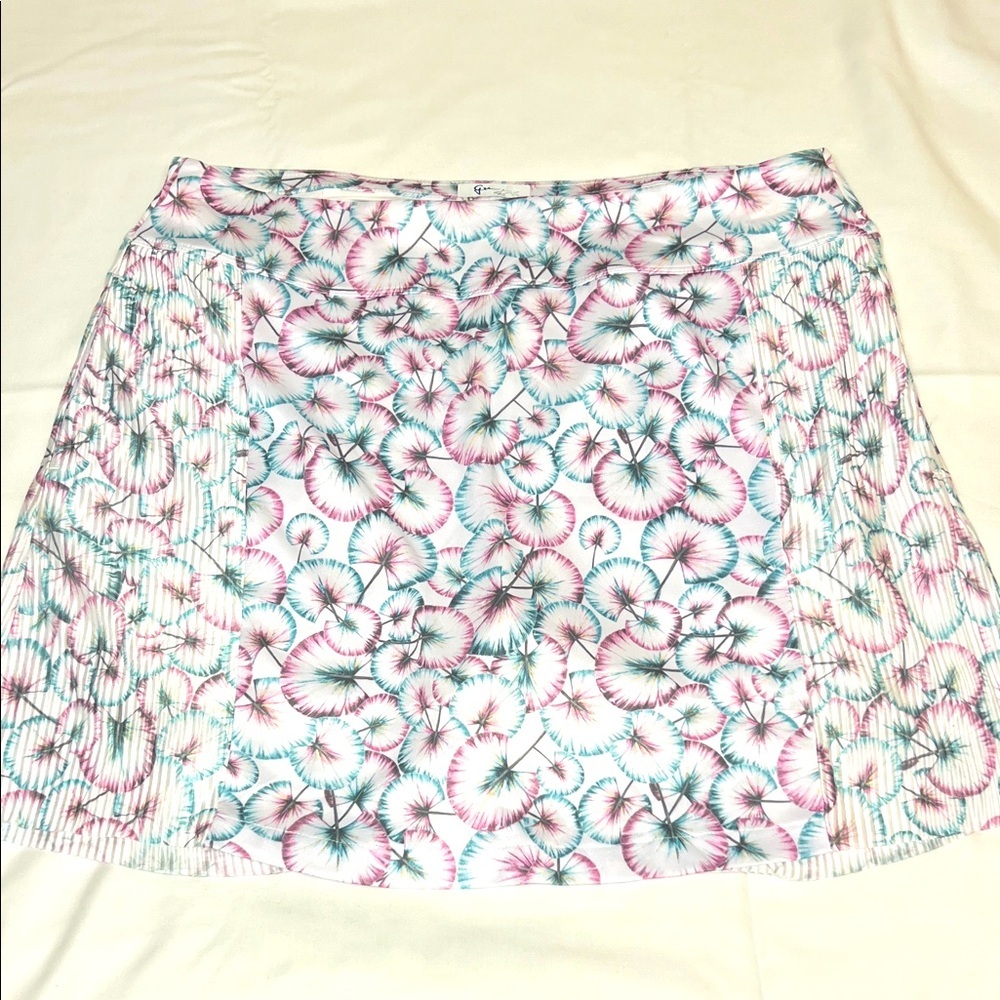 Greg Newman Floral Pink and Green Women's Golf / Athletic Skirt